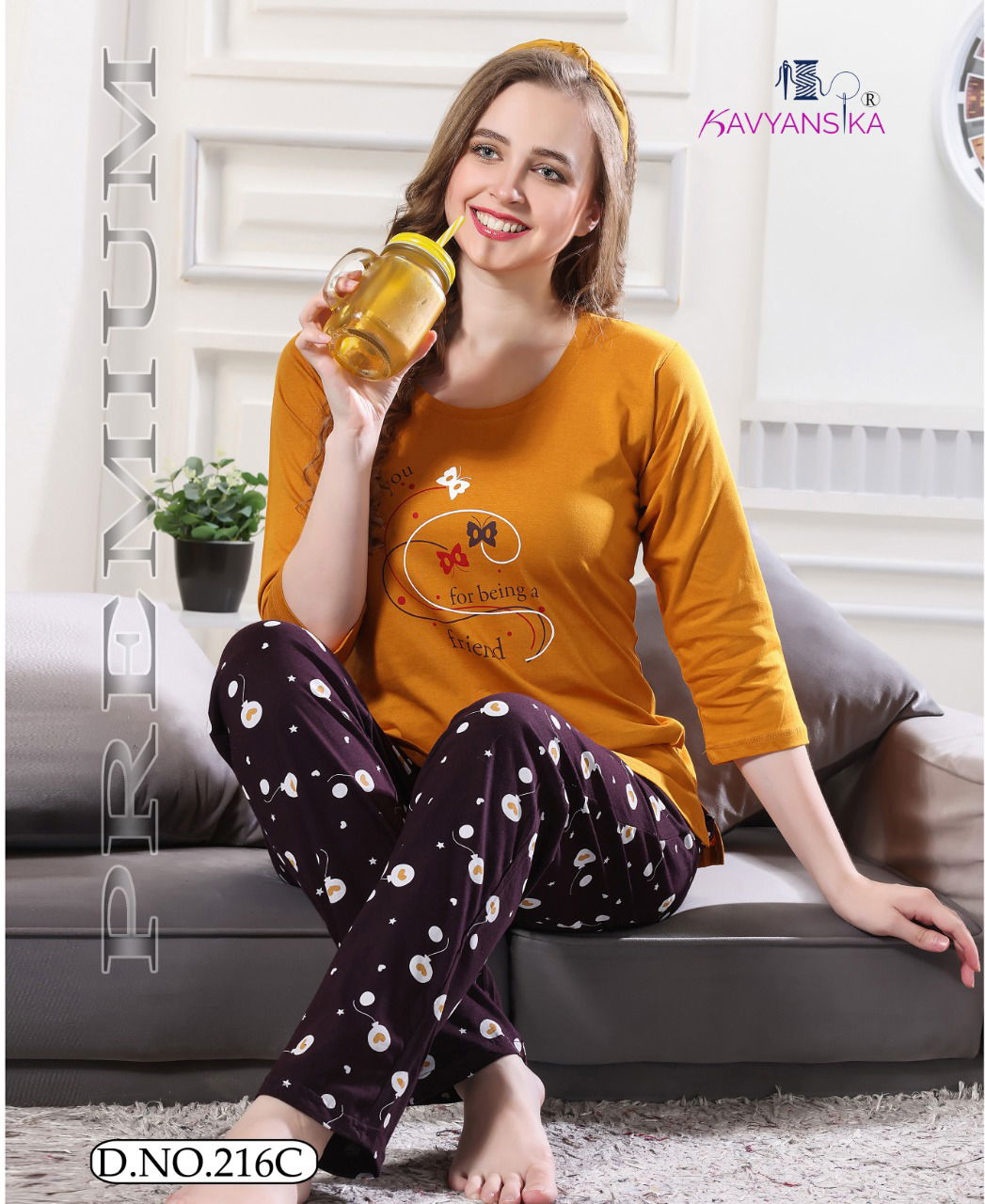 Kavyansika Winter 216 Hosiery Cotton Night Wear Night Dress Latest Collection